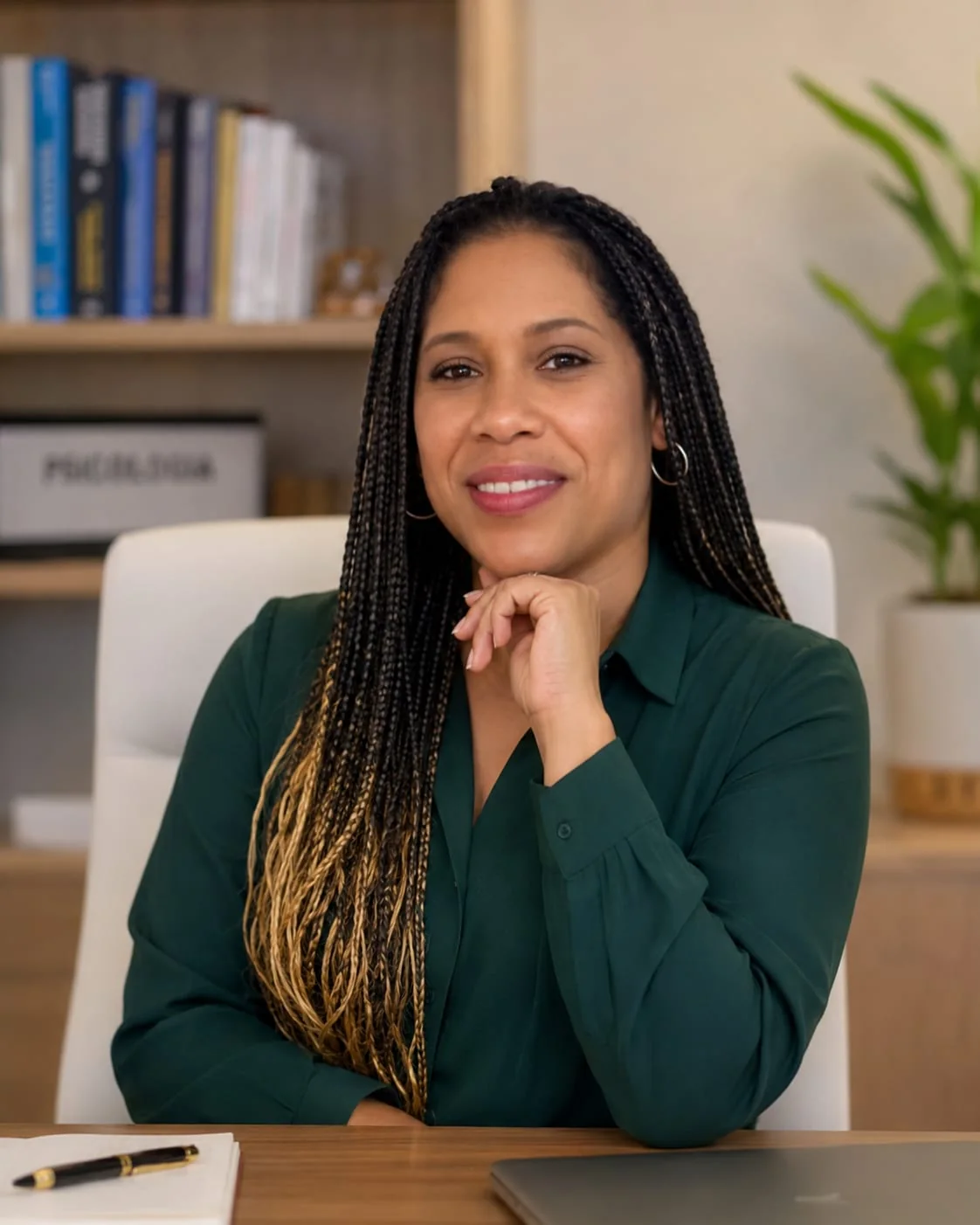 Rose Duarte, psicóloga clínica e neuropsicóloga, em seu consultório